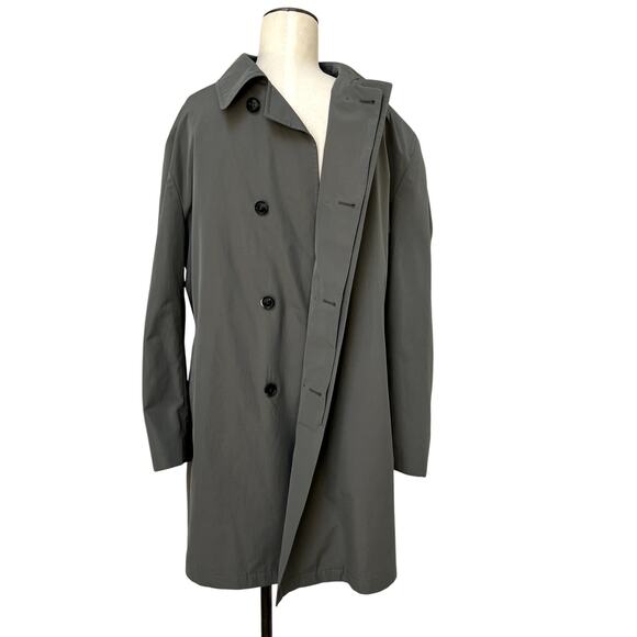Hugo Boss Ascot 38R Trench Rain Jacket Coat Belted Gray Water Repellant - Picture 1 of 10
